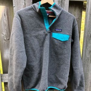 Gray and Blue Patagonia Sweatshirt